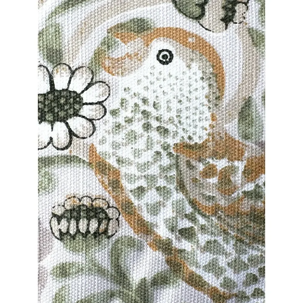 William Morris & Co Bird Strawberry Thief Shower Curtain Green Golden Yellow